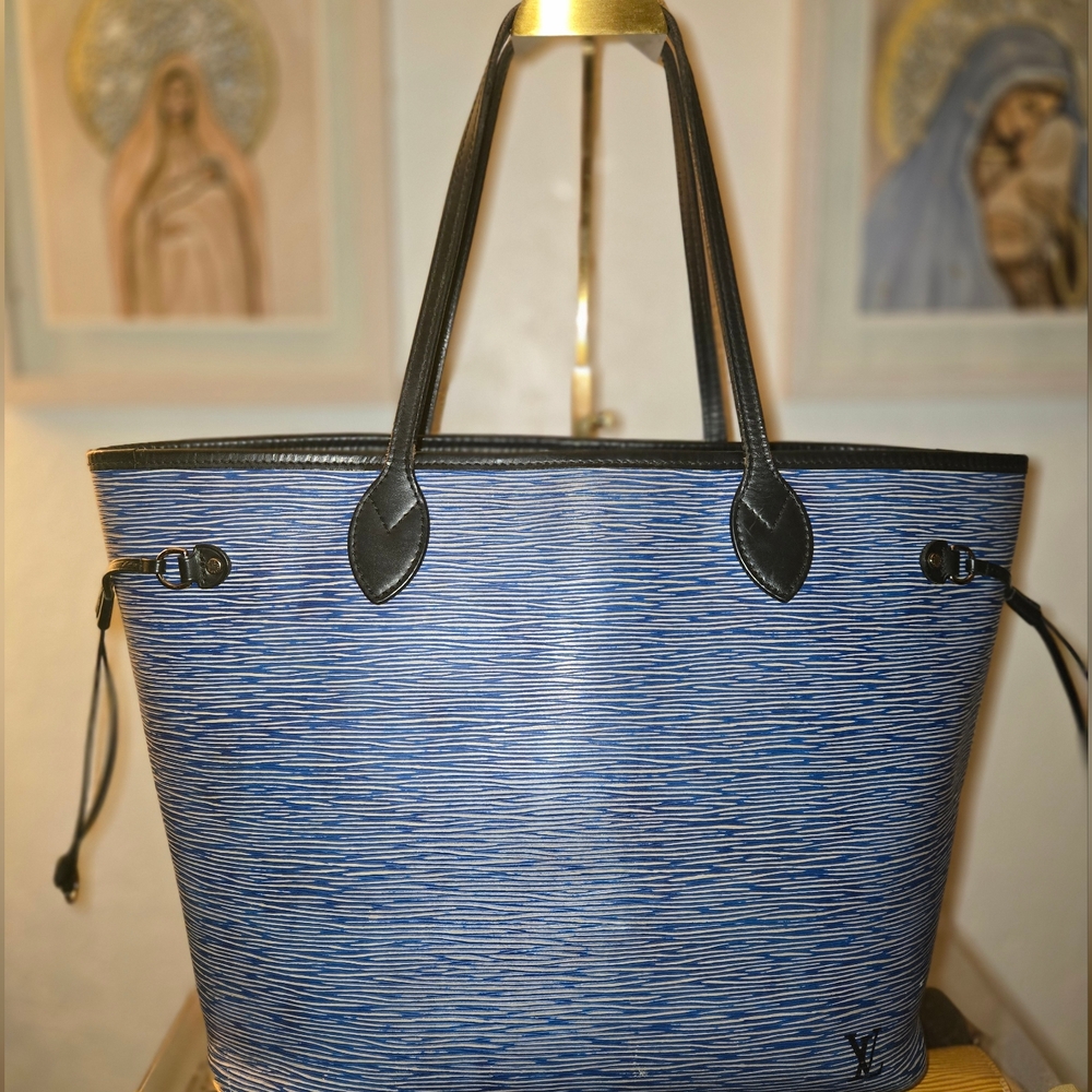 Louis Vuitton Epi Neverfull In Denim Blue.